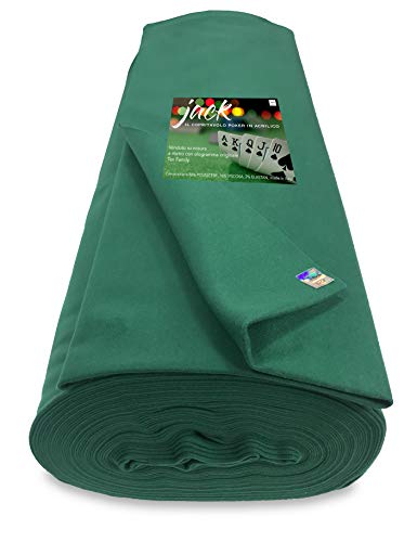 Mantel de tela JACK JUEGO cartas póker acrílico verde por metro a medida 150 cm de altura con holograma