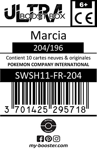 Marcia (Sera) 204/196 Arcoíris Secreta Entrenadore - Ultraboost X Epée et Bouclier 11 Origine Perdue - Box de 10 cartas Pokémon Francés