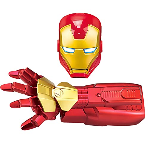 Marvel Avengers Iron Man-Lanzador de Bombas de Agua Juguete Sonido y Luz Robot Brazo Juego de Rol Mejor Regalo para Niños (con Máscara) A