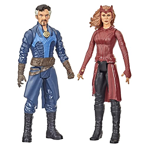 Marvel Avengers Titan Hero Series Doctor Strange in The Multiverse of Madness Toys, Doctor Strange The Scarlet Witch 12-Inch-Scale 2-Pack