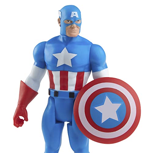 MARVEL CLASSIC Hasbro Series - Figura del Capitán América de 9.5 cm - Colección Retro 375