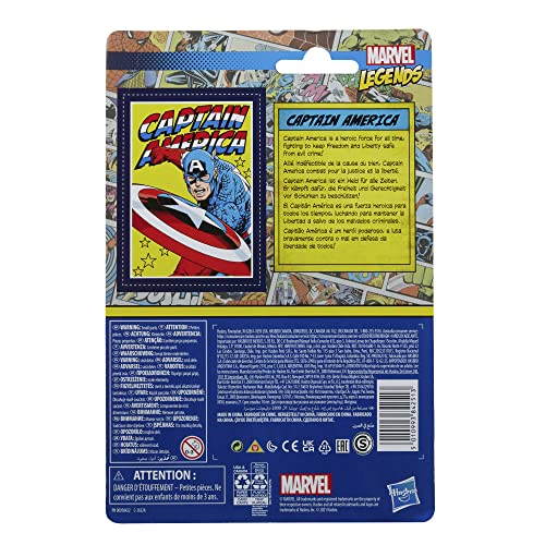 MARVEL CLASSIC Hasbro Series - Figura del Capitán América de 9.5 cm - Colección Retro 375