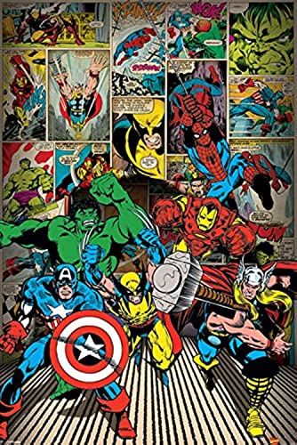 Marvel Cómics, Here Come The Heroes Maxi - Póster (61 x 91,5 cm), multicolor