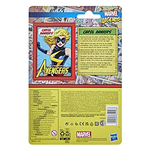 Marvel Figura de acción Coleccionable de Carol Danvers de Retro 375 de 9,5 cm de Hasbro Legends Series