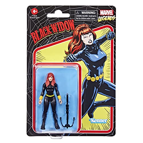 Marvel Hasbro Legends Series - Figura de Black Widow de 9.5 cm - Colección Retro 375-1 Accesorio