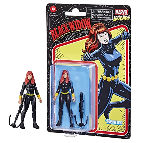 Marvel Hasbro Legends Series - Figura de Black Widow de 9.5 cm - Colección Retro 375-1 Accesorio