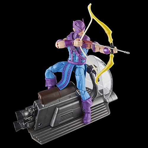 Marvel Hasbro Legends Series - Hawkeye con vehículo Sky-Cycle - 60.º Aniversario de Vengadores - Figura Coleccionable de 15 cm