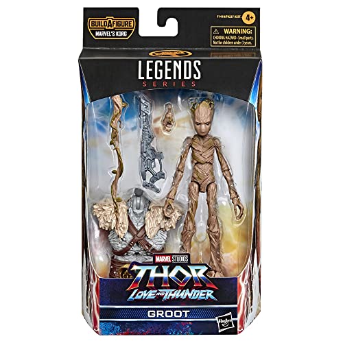 Marvel Hasbro Legends Series Thor: Love and Thunder - Figura de Groot de 15 cm - 4 Accesorios y 1 Pieza de Figura para armar, F1410