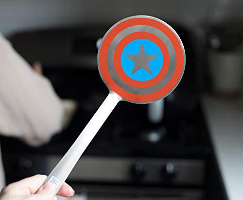 Marvel Spatula: Metal: Coloured Captain America Shield, Stainless Steel, Grey, 32.3 x 11.5 x 5 cm