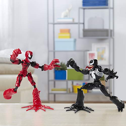 Marvel Spider-Man Bend and Flex Venom Vs. Carnage Figura de acción Juguetes, Figuras Flexibles de 6 Pulgadas, para niños a Partir de 4 años