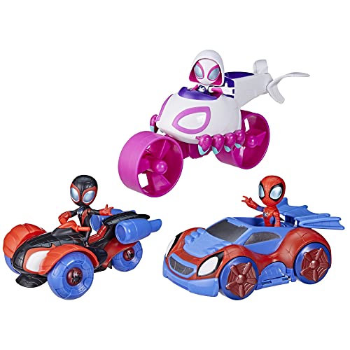 Marvel Spidey and His Amazing Friends - Equipo Spidey: Bólidos Change 'n Go - Vehículos y figuras - A partir de 3 años, Exclusivo en Amazon