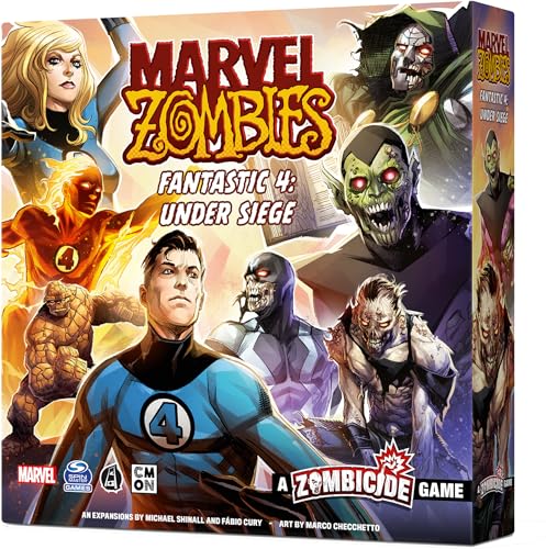 Marvel Zombies Fantastic 4 Under Seige Expansion - Juego de mesa de estrategia, juego cooperativo para niños y adultos, juego de mesa zombi, a partir de 14 años, 1-6 jugadores, tiempo de juego de 90