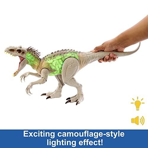 Mattel- Jurassic World Camouflage 'n Battle Indominus Rex, Multicolor (HNT63)