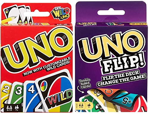 Mattel Uno Original y Uno Flip Card Games, paquete de 2