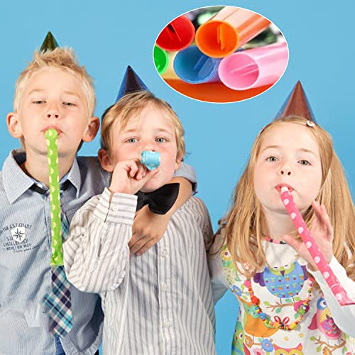 MAX COOK Fiesta Blowouts 50 Piezas Vistoso Noisemakers Blowouts de Papel Blowout Whistles Toys para Niños Matasuegras Fiesta Ideal para Niñas Niños Infantiles (Colores Surtidos)