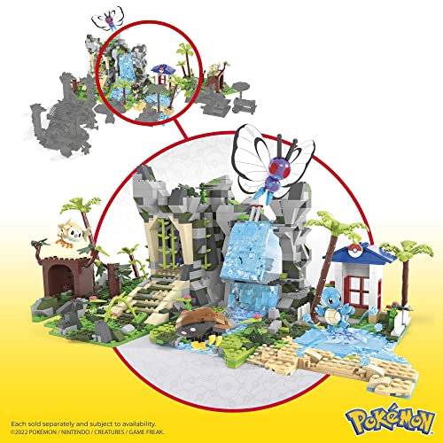 MEGA Construx Pokemon Expedición a la jungla Constructor de aventuras Set de bloques de construcción con 4 personajes, 1350 piezas, juguete +6 años (Mattel HHN61)