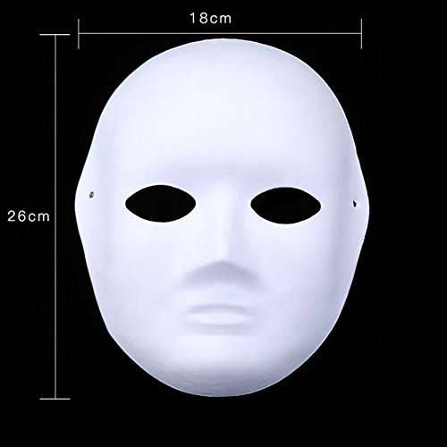 Meimask 10pcs bricolaje papel blanco máscara de pulpa en blanco máscara pintada a mano personalidad creativa máscara de diseño libre Mujeres)