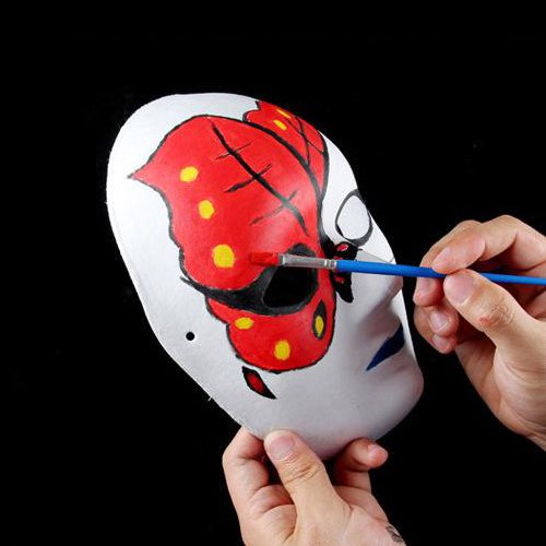 Meimask 10pcs bricolaje papel blanco máscara de pulpa en blanco máscara pintada a mano personalidad creativa máscara de diseño libre Mujeres)