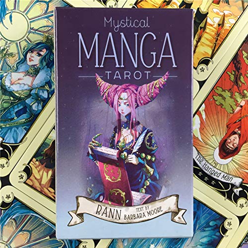 MEIMING Manga Tarot Cards, 78 Piezas Destiny Tarot Cards Juego De Mesa De Adivinación Divertida Versión En Inglés Completo para La Familia, Amigos, Fiestas, Juego De Mesa para Principiantes