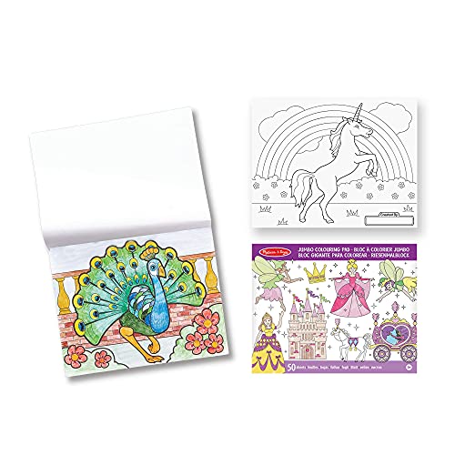 Melissa & Doug Pack de 3 Libros gigantes para colorear - animales, hadas y princesas, Juegos creativos, Libro de actividades, Juegos creativos, Pasatiempos para niñas y niños de 3 4 5 6 7 años
