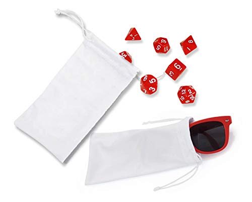 MERCHANDMANIA Pack con 3 Fundas Bolsa Multiusos Caballo de Pesadilla Fuego Muerte Poder Gafas Dados rol Personalizada Color.