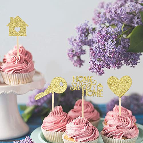 MEZHEN Sweet Home Decoracion Tarta Glitter Pastel Toppers Brillantina Cupcake Toppers Cake Estreno de una Casa Deco