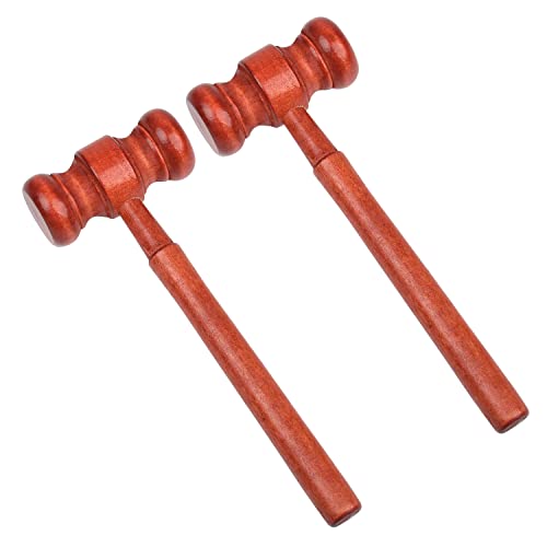 MFUOE 2 piezas de mazo de madera mini martillos de juez de madera, juguetes de juego de rol de juez Gavel Cosplay accesorio de disfraz de juego de rol para abogado, juez, subasta, juego de rol
