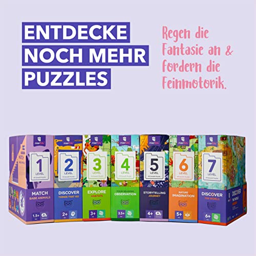 mierEdu – Puzzle educativo de nivel 6 – Mundos Naturales I Fomenta el poder de observación + fantasía I Puzzle clásico para niños para el hogar I Juego de 2 rompecabezas cajas I Puzzle a partir de 5