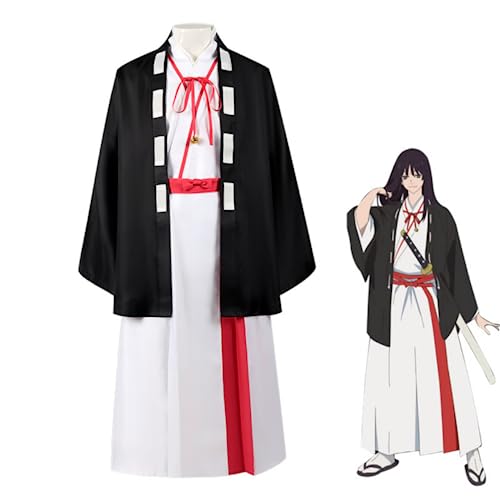 MIGUOO Anime Hell's Paradise: Jigokuraku Toma Aza Cosplay Clothing Halloween Party Clothing Kimono + Peluca Set (Suit,S)