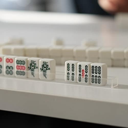 Mini Mahjong con Caja - Mahjong Chino Tradicional, Majiang Portátil con 144 Fichas Numeradas, Mahjong Chino, para El Hogar O Los Viajes, Ligero