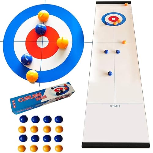 Mini Table Curling Game,Tabletop Curling Games, For Adults & Kids, Fun For Home Travel, Quick & Easy To Set Up Compact Travel Game