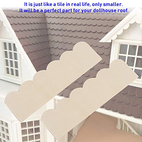 Mini teja de la casa de muñecas, 1/12 accesorios de la casa de muñecas diy tejas de madera modelo de construcción accesorio niños juego de simulación de juguete (Blank)
