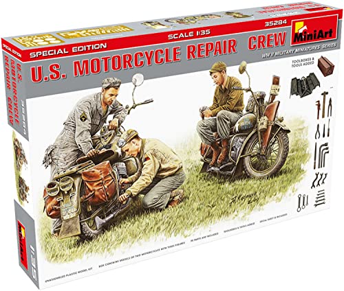 MiniArt- U.S. Motocycle Repair Crew.Special Editi Figuras, Color Gris (MIN35284)