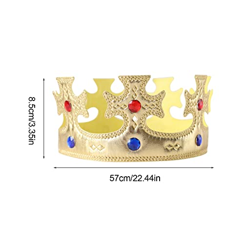 MIVAIUN 4 Piezas Corona de Rey Corona de Rey Reina Niño Adulto Corona Accesorio de Disfraz Sombrero de Fiesta Corona de Fiesta Sombrero de Cumpleaños Corona de Cumpleaños Disfraz de Rey (4 Piezas)