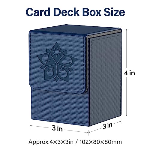 MIXPOET Deck Box Compatible con Cartas MTG, Caja Cartas Se Adapta an Hasta 110 TCG Tarjeta, Incluye 2 Card Dividers por Deck Holder Case - Azul
