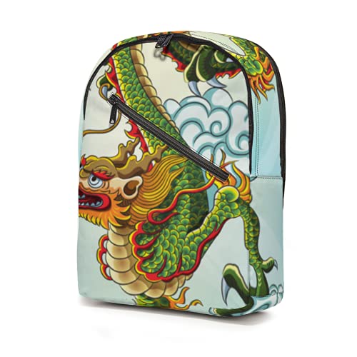 Mochila de ilustración de dragón chino resistente al agua bolsas escolares ligeras bolsas de camping viaje bolsa de escuela gran capacidad para niños niñas adolescentes adultos