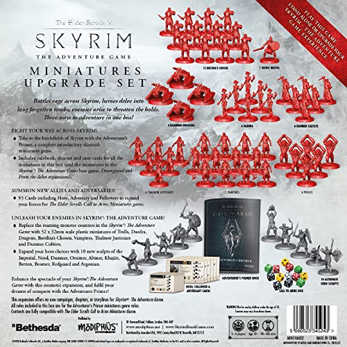 Modiphius | The Elder Scrolls: Skyrim - Juego de Mesa de Aventura - Juego de mejoras en miniaturas | Juego de Mesa | A Partir de 14 años | 1-4 Jugadores | Tiempo de Juego de 60-120 Minutos