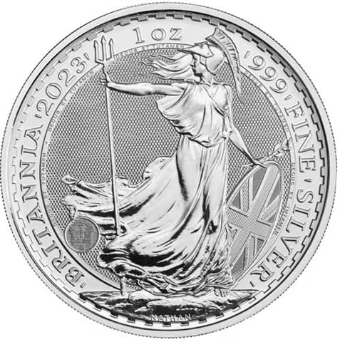 Moneda de plata de 1 onza, 2023, incluye cápsula de moneda, producto nuevo (Britannia)