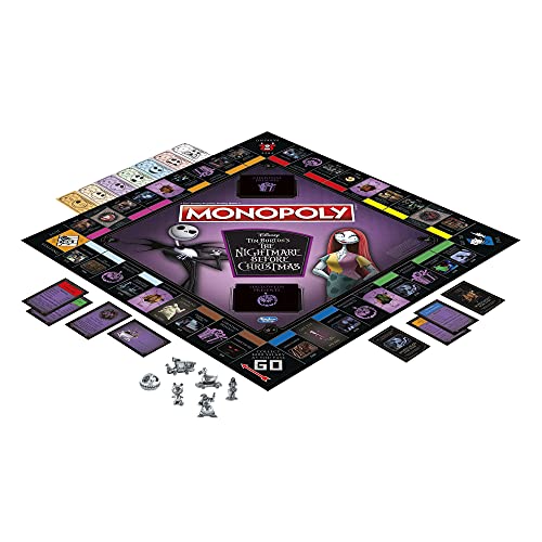 Monopoly: Disney Tim Burton's The Nightmare Before Christmas Edition Juego de mesa, divertido juego familiar, juego de mesa para niños a partir de 8 años (exclusivo de Amazon)