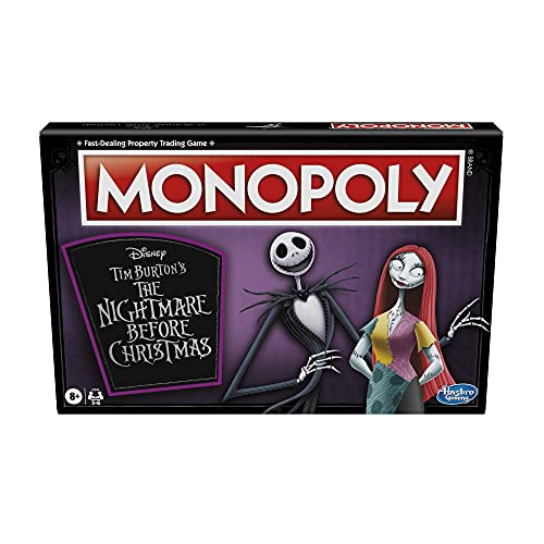 Monopoly: Disney Tim Burton's The Nightmare Before Christmas Edition Juego de mesa, divertido juego familiar, juego de mesa para niños a partir de 8 años (exclusivo de Amazon)