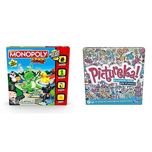 Monopoly - Junior (Versión Española) (Hasbro A6984793) & Juego Pictureka! - Juego de Dibujos - Juego de Mesa Infantil - Divertido Juego Familiar - Juegos de Mesa para Mayores de 6 años