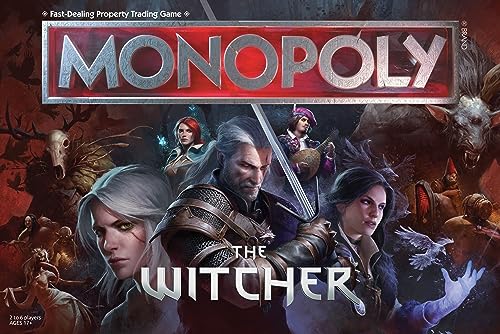 Monopoly The Witcher | Juega como calavera de cristal, libro llameante, Kaer Morhen, laúd y más | Juego coleccionable con licencia oficial basado en una popular franquicia de videojuegos