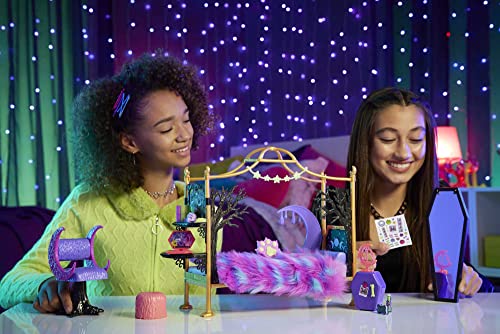 Monster High Habitación de Clawdeen Wolf Set de juego para muñecas con muebles y accesorios, juguete +4 años (Mattel HMV77)