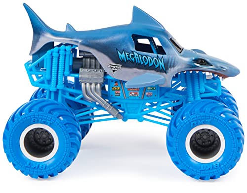 Monster Jam, Megalodon Monster Truck - Coche de Metal Moldeado por inyección para coleccionar, Escala 1:24, Juguete para niños y niñas
