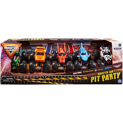 Monster Jam, Paquete oficial de 5 camiones monstruos a escala 1:64, juguetes para niños y niñas a partir de 3 años