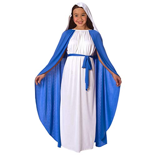Morph - Disfraz de Virgen María Niña, Disfraz de Navidad para niña, disponible en talla M