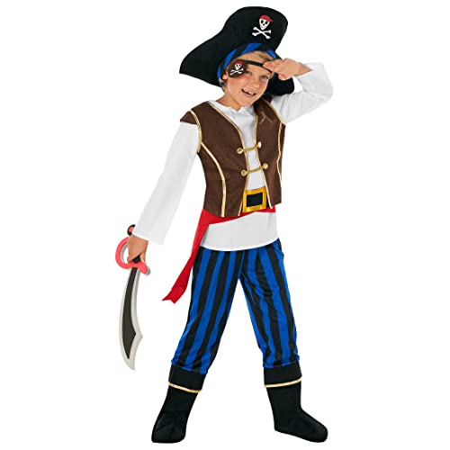 Morph Disfraz Pirata Niño Azul, Pirata Disfraz Niño, Traje Pirata Niño, Disfraz Capitan Pirata Niño, Disfraces Pirata Niño, Accesorios Disfraz Pirata Niño, Disfraz Halloween Niño Pirata Talla T2