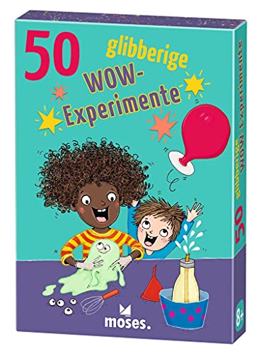 moses 50 experimentos Wow con Purpurina, Juego de Cartas Inteligentes, Gran diversión para pequeños científicos, Juguetes educativos para niños a Partir de 8 años, Color carbón (30254)