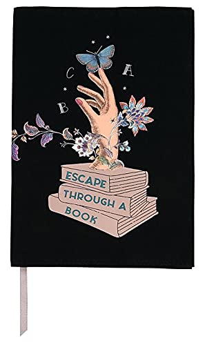 moses. Libri-x, Funda de algodón para Libro con marcapáginas, sobre para la Lectura, Escape Through a Book, tamaño S, Color Negro, 83354