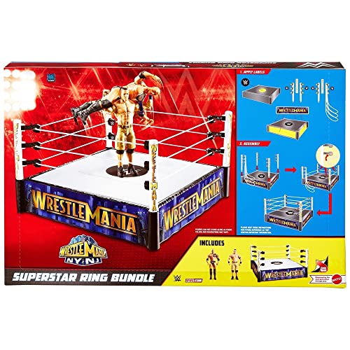 Mostwantedtoyz WWE WrestleMania 29 The Rock vs John Cena Superstar Ring Bundle – Incluye 2 figuras de tamaño completo Rock & John Cena (HJV94) + exclusivo MWT TC